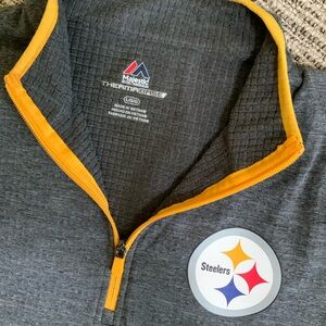 Majestic Gray and Gold Steelers Pullover